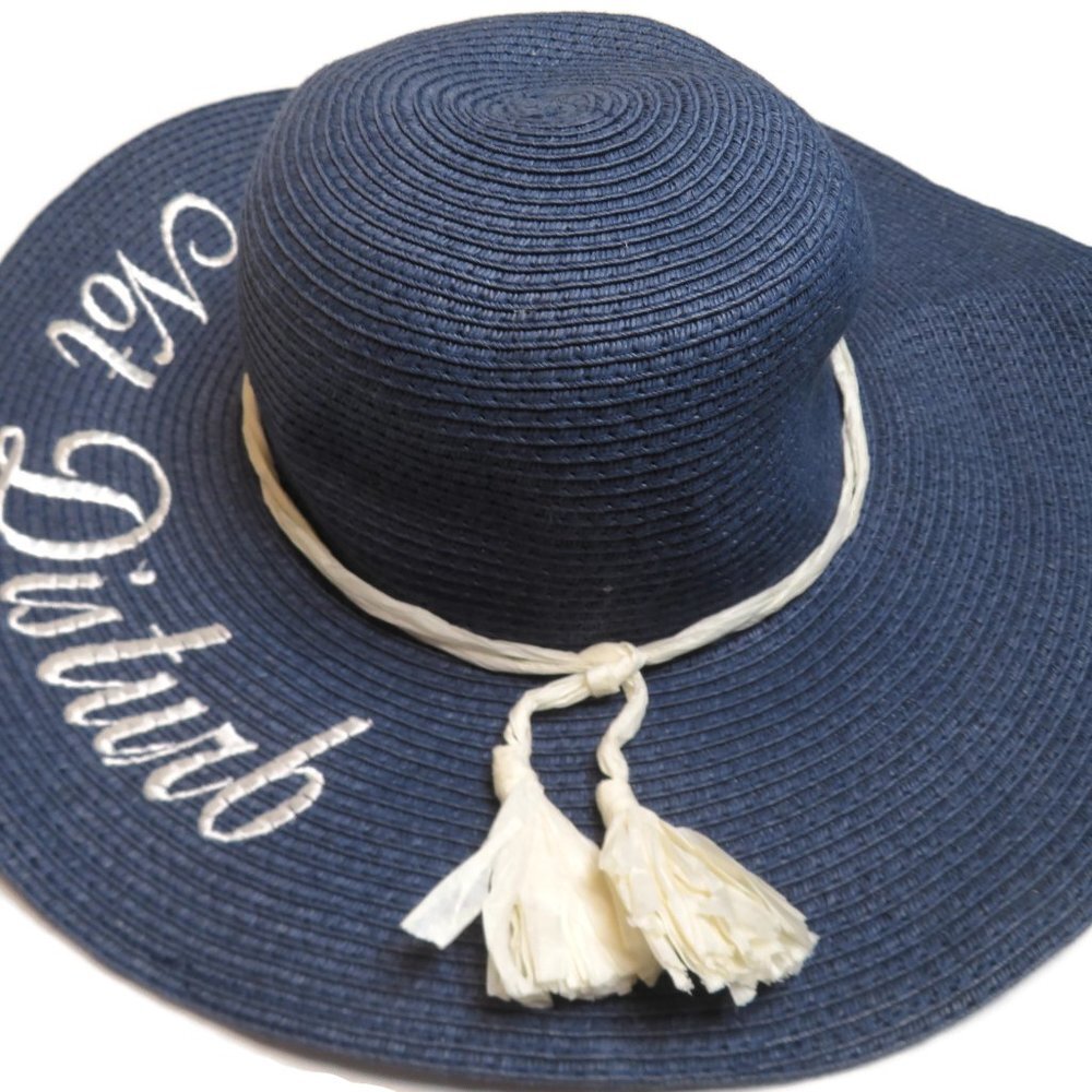 Tropical Trends DPC Dorfman Pacific Beach Floppy Sun Hat Do Not Disturb Blue‎ - Picture 3 of 5